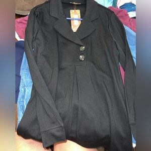 Women’s Business Top, Black Long Shirt